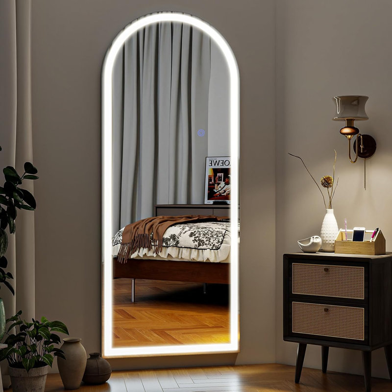 Arched LED Mirror Full Length  With Light, Wall Mounted Full Body For Bedroom/Dressing Room, 3 Color Lighting, 70.5" x 26"