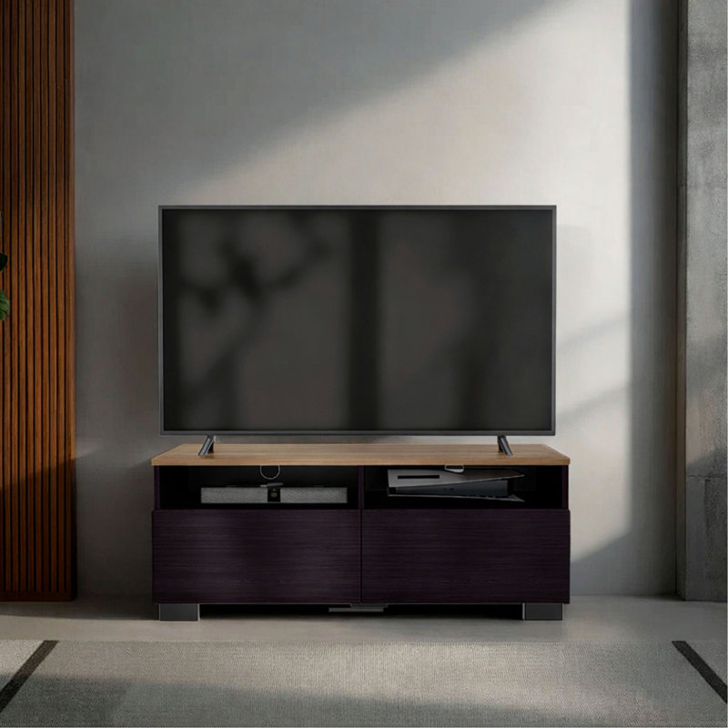 Meuble télé Tanner, naturel et noir, salon
