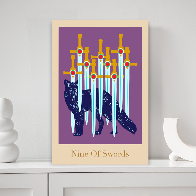«Tarot Card», affiche abstraite gothique mystique, H 18 po x l 12 po