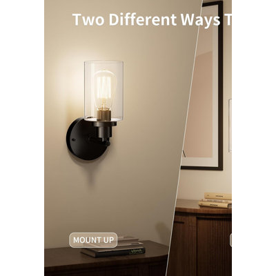 LED Wall Light Fixtures With E26 Base And Clear Glass Shade
