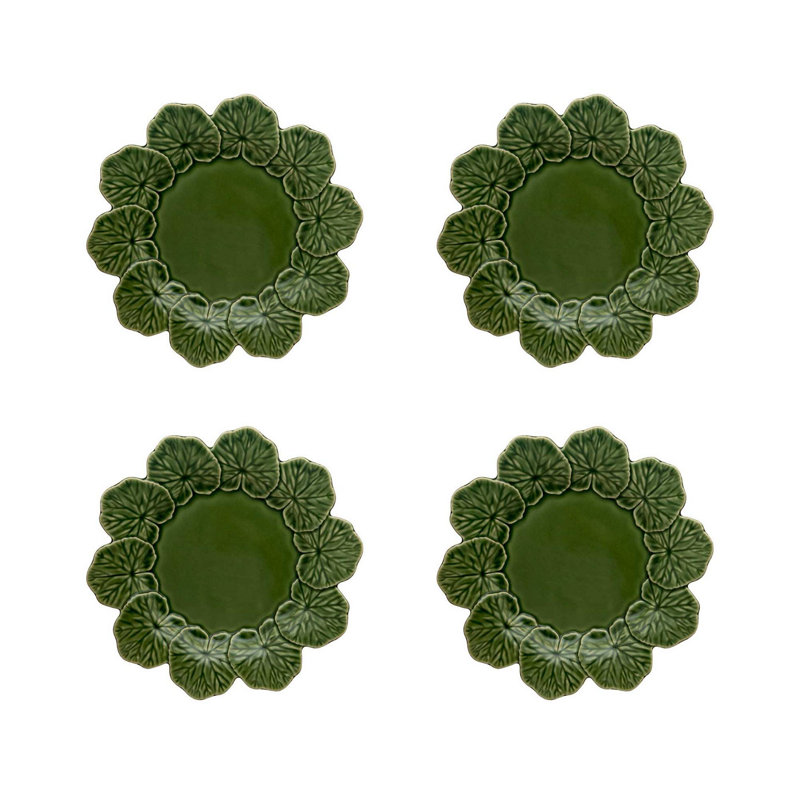 Geranium Earthenware Dinner Plate, Green