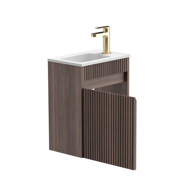 Ensemble de meuble-lavabo mural simple 18 po avec plateau en résine