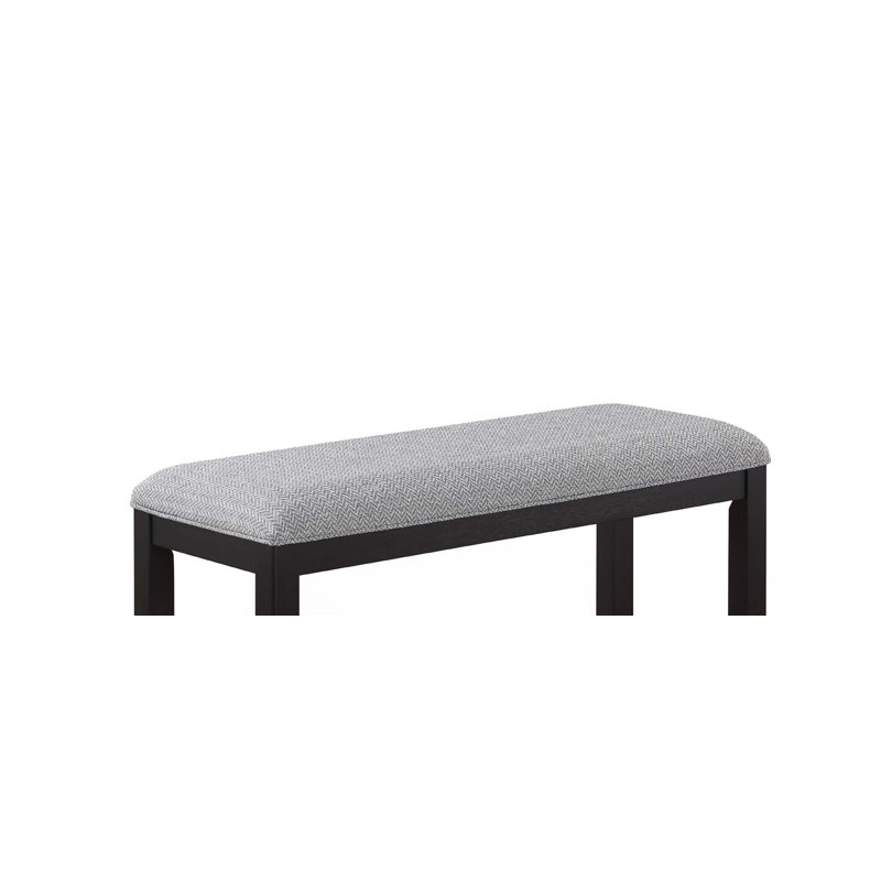 Transitional Finish Fabric Upholstered Counter-Height Dining Bench, Gray, Brown