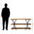 Parkland Console Table in Natural Brown Black Metal, 31.33" H X 59.56" W X 15.80" D