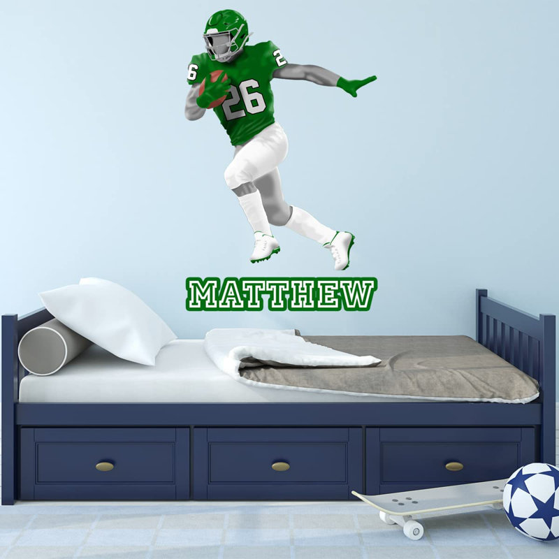 Adhésif décoratif footballeur, H 21 po x l 13 po, Oui, Vert