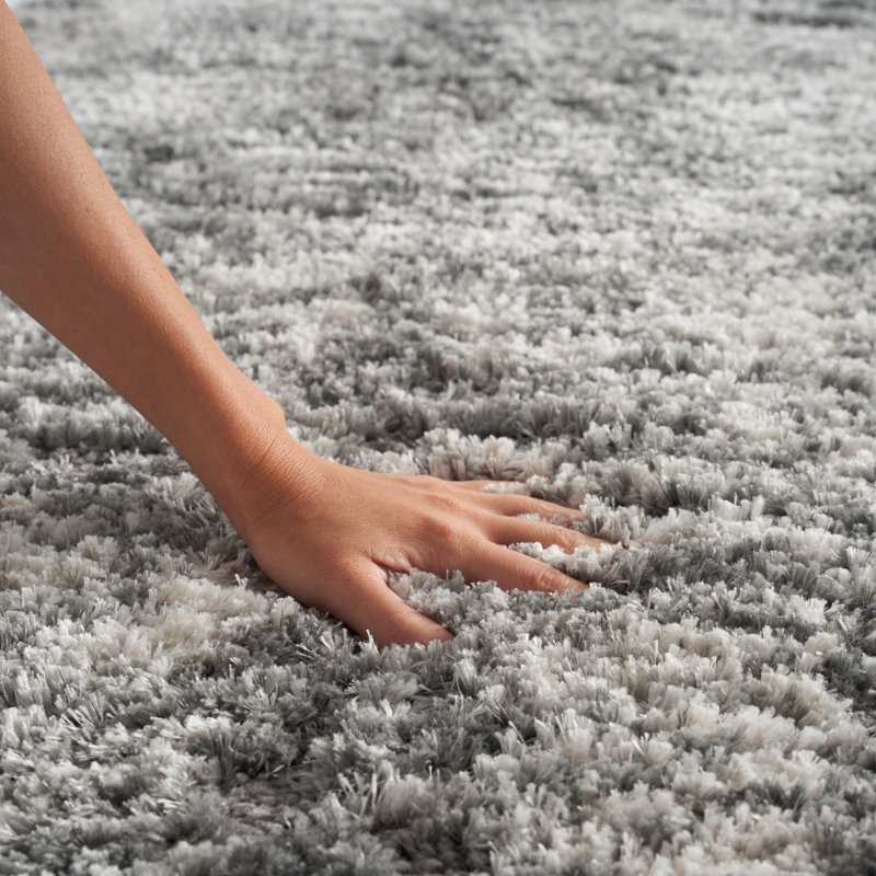 Tapis gris anthracite à poils longs Dreamy, Rectangle 6 pi 7 po x 9 pi 2 po