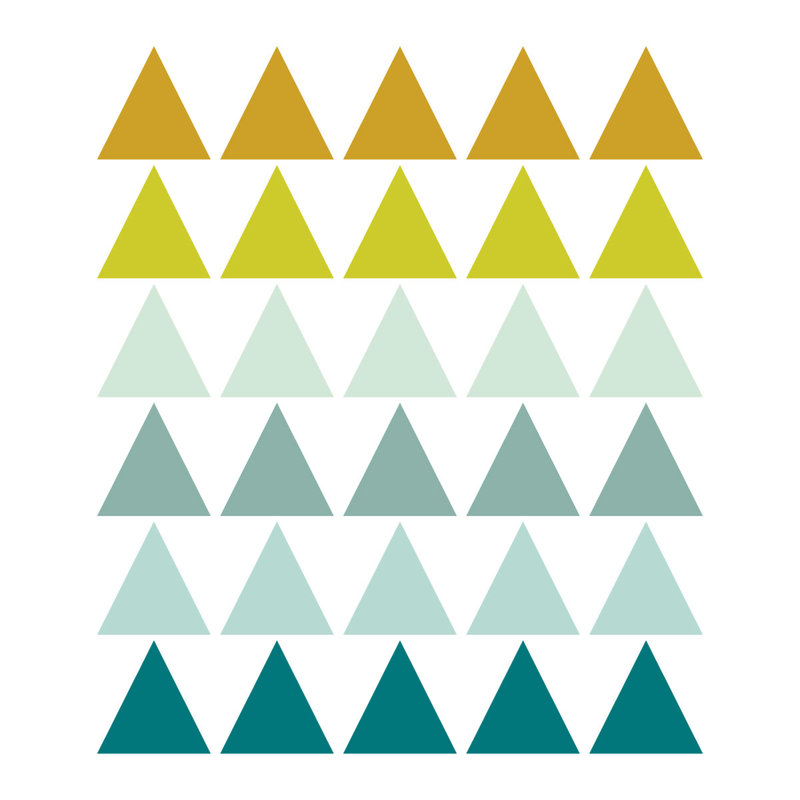 Abstract Wall Sticker, Mint/Mustard