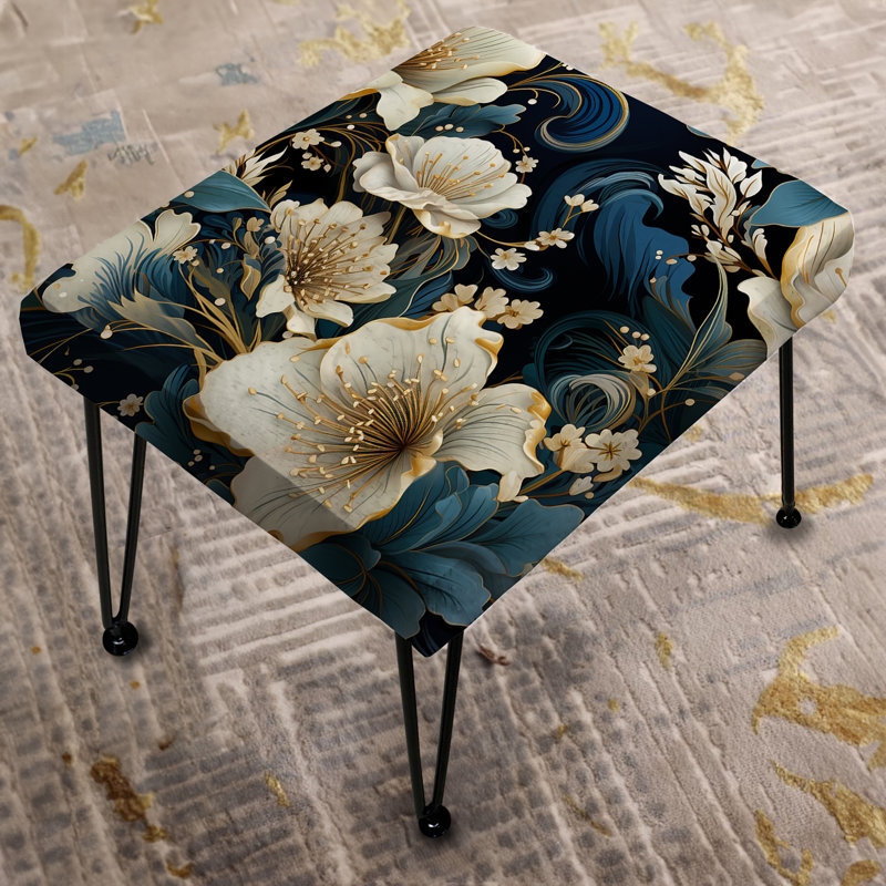 Rétro motif floral rétro avec repose-pieds floral rétro