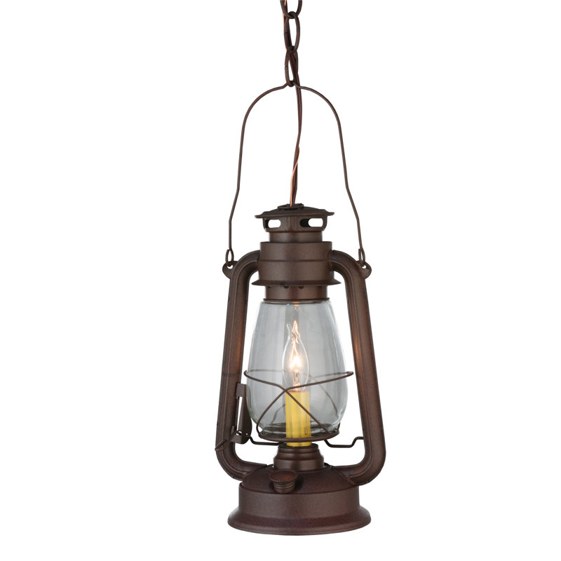 Mahogany Bronze Mini Pendant Lantern with Clear Glass Shade
