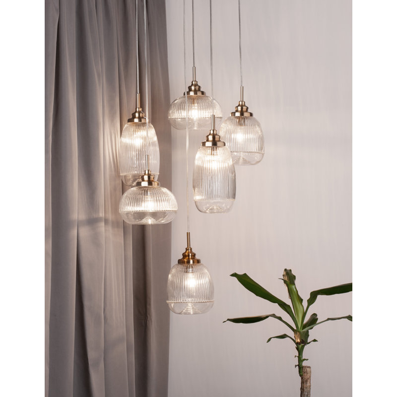6 - Light Satin Gold Cluster Pendant