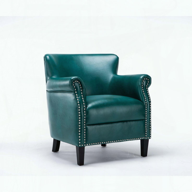 Fauteuil club Hadley - Similicuir - Bleu sarcelle, Sarcelle