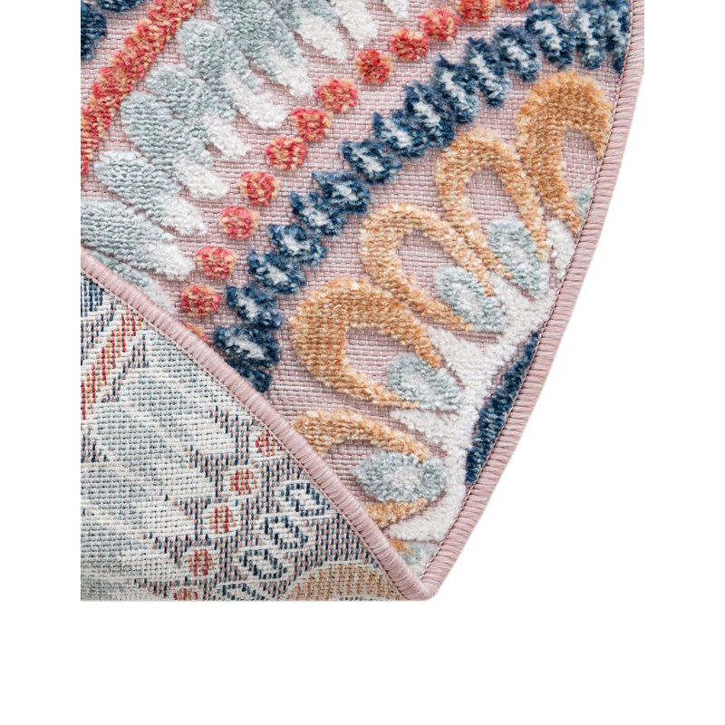 Firman Geometric Indoor / Outdoor Rug, Round 8'2"