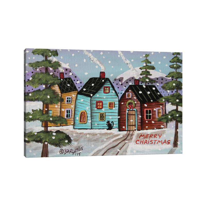 «Merry Christmas I» par Karla Gerard - peinture sur toile tendue, H 18 po x l 26 po x P 1,5 po