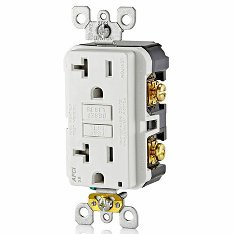 Leviton Decora 20 Amp 125 Volt Watthite AFCI Outlet 5-20R 1 Pack