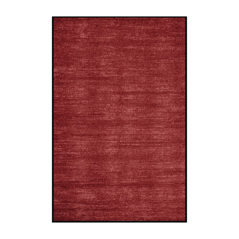 Tapis rouge uni lavable à la machine