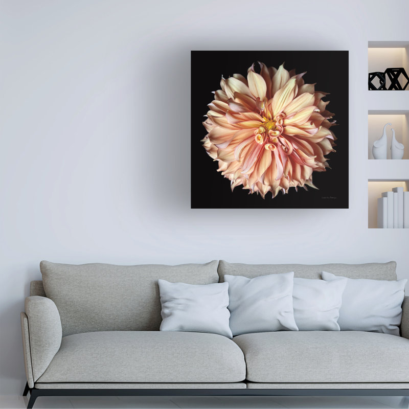 Œuvre d'art sur toile «Dralia II», H 14 po x l 14 po, Orange