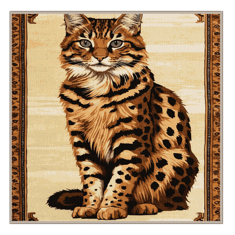  Tapis lavable Arabian Mau Cats, Carré 6 pi