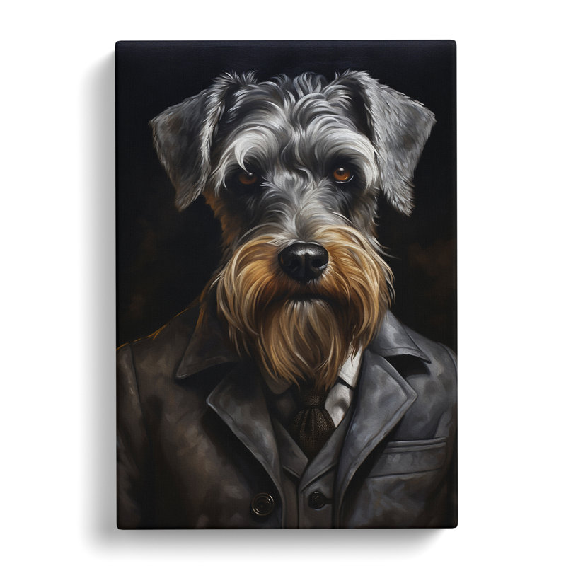 Schnauzer In A Suit No.2 - Print, 50cm H x 35cm W x 3cm D