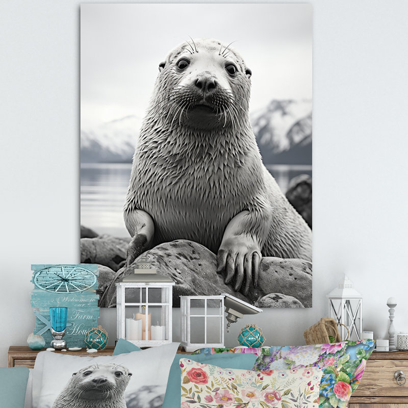Lamarc, sceau de l'Arctique de l'Alaska - impression, H 20 po x l 12 po x P 1 po, Toile tendue