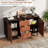 52.1" Wood Sideboard Buffet Cabinet with Drawers, Farmhouse Coffee Bar Storage for Living Room, Kitchen, Entryway – Red Walnut