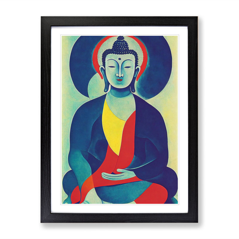 Buddha - Framed Print, Black, 64cm H x 46cm W x 2cm D