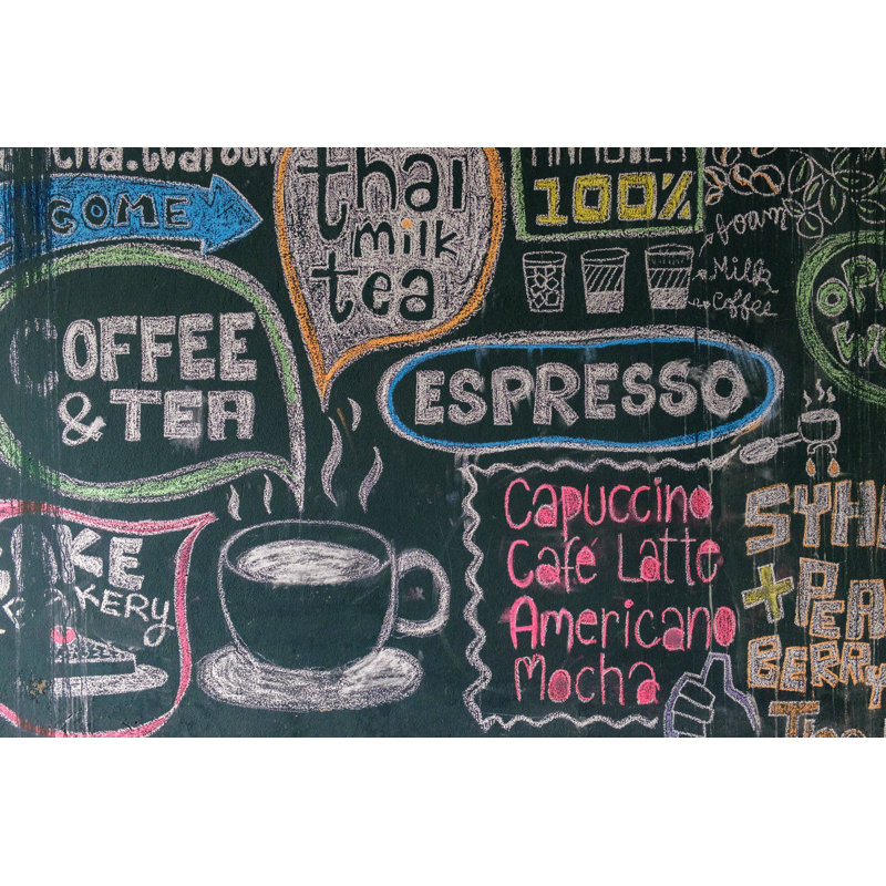 Menu Coffee And Tea - Wrapped Canvas Print, 30cm H x 46cm W x 3.8cm D
