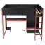 Lit mezzanine double en bois avec DEL et bureau-1999621272