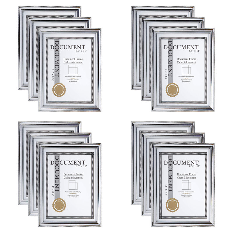 Wisner Matte Picture Frame with Mat, Sliver
