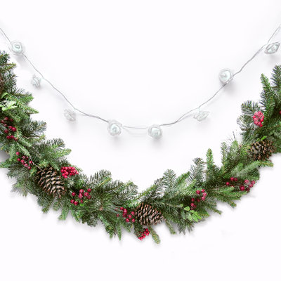 6' Faux Garland with 10 Clear/White Lights