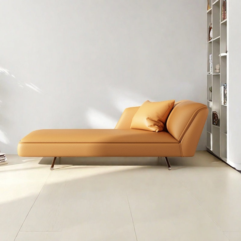 Fauteuil inclinable léger en similicuir luxueux, Orange, Orienté à droite