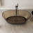 Forma 65" Freestanding Bathtub Solid Surface Freestanding Soaking Tub Transparent