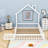 Full Wood House Platform Bed with Guardrails-658005350