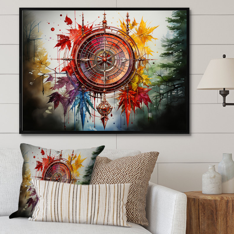 Native Art Sacred Medecine, reproduction d'art sur toile, H 30 po x l 40 po x P 1,5 po, Cadre flottant noir