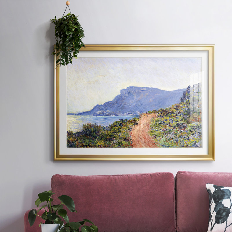 Monet, impression sur papier encadrée, Or, H 27 po x l 39 po x P 1,5 po