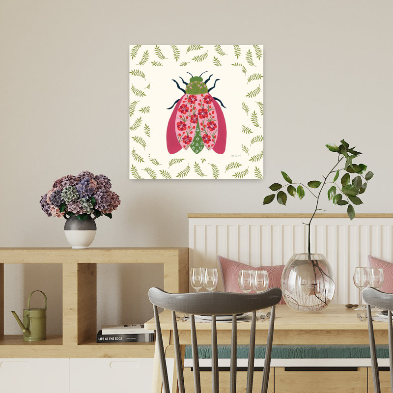 Fleur de coccinelle en fleurs II, H 18 po x l 18 po