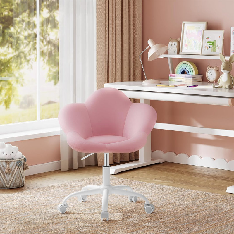 Velvet Office Chair, Pink