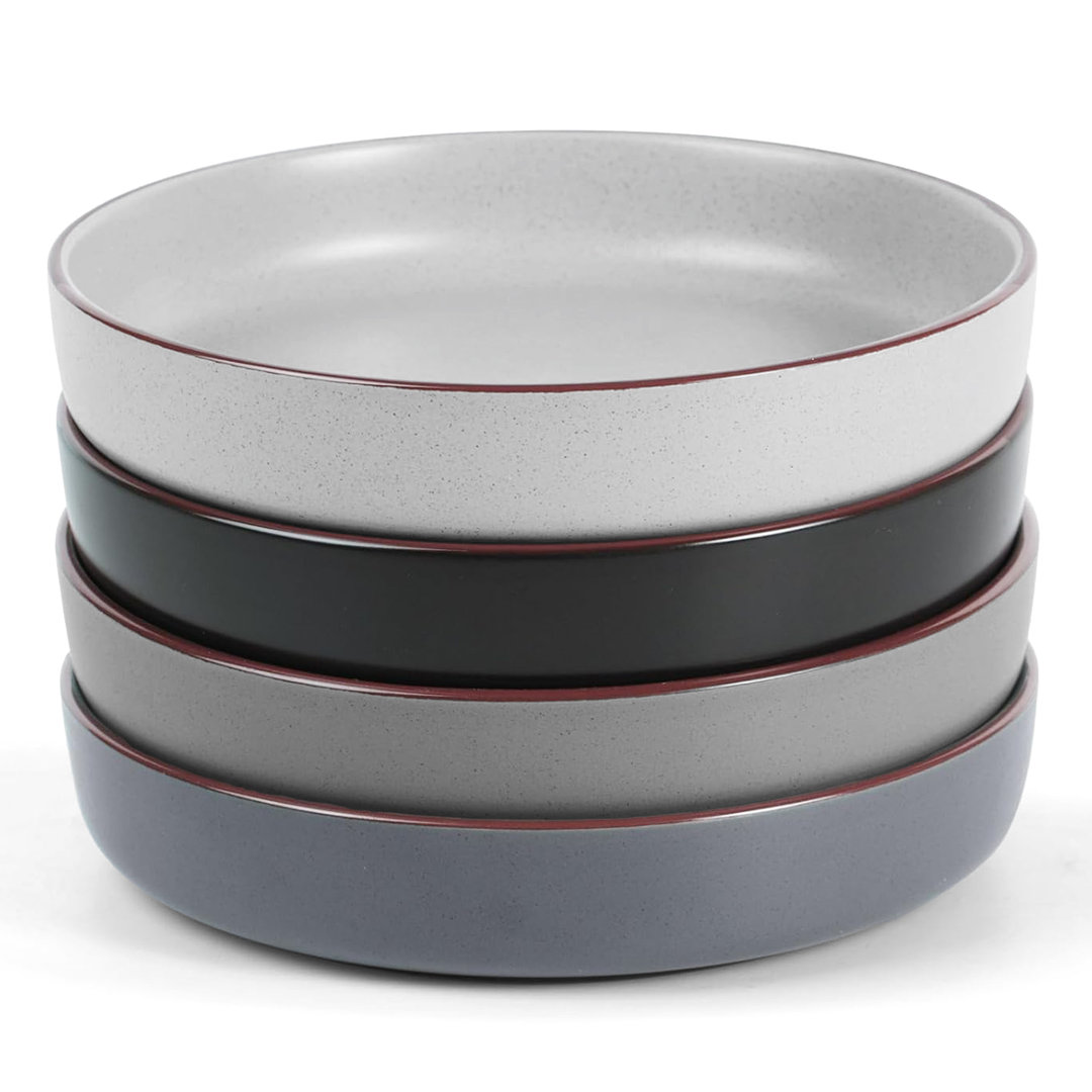 4-Piece Stoneware Pasta Bowl Set- Service For 4