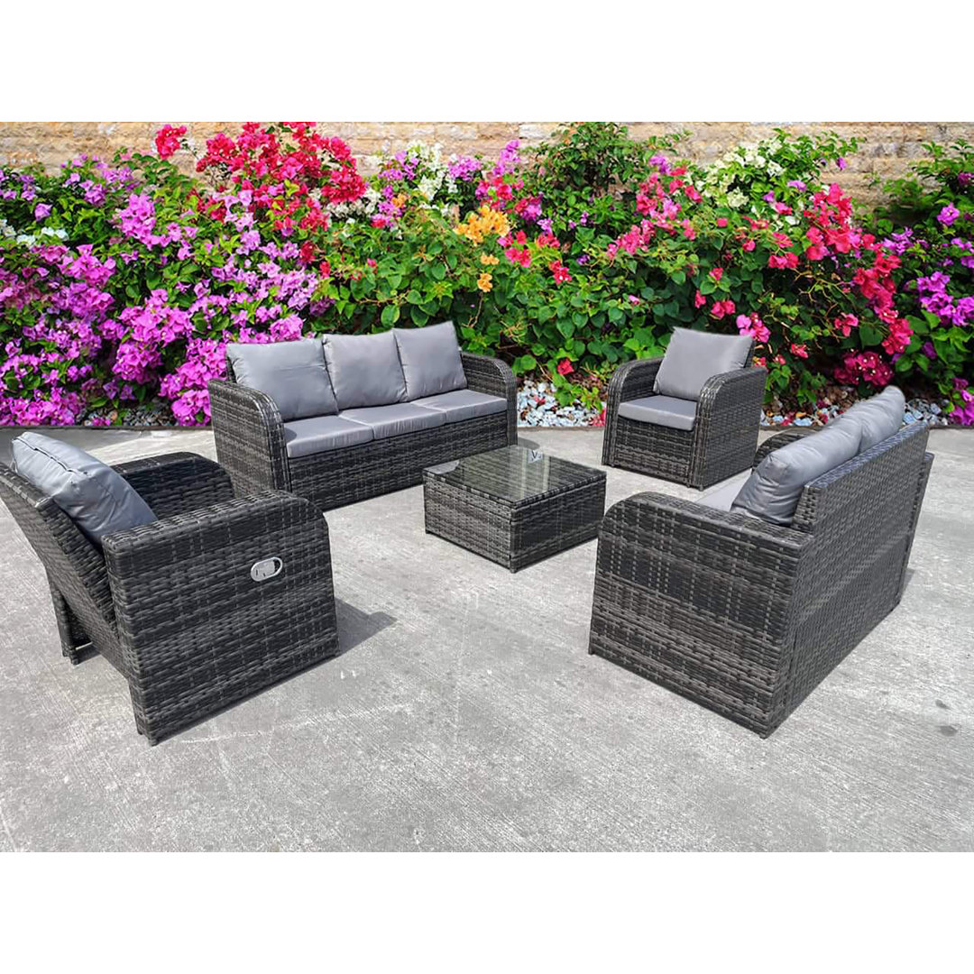 Berkant All Weather Rattan 7 - Person Seating Group with Cushions
