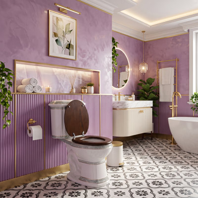 Siège de toilette allongé en bois massif