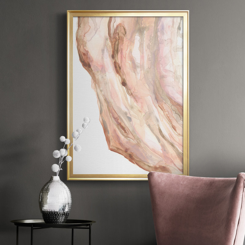 Toile encadrée de qualité supérieure Rose Quartz II - prête à être accrochée, Or, H 42,5 po x l 30,5 po x P 1 po