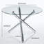 Ensemble de salle à manger 1 + 4,5 pièces, table de salle à manger avec pieds en métal Mid-Century pour 4-6 personnes avec plateau en verre, table de salle à manger à piédestal, table basse de loisirs-893625757