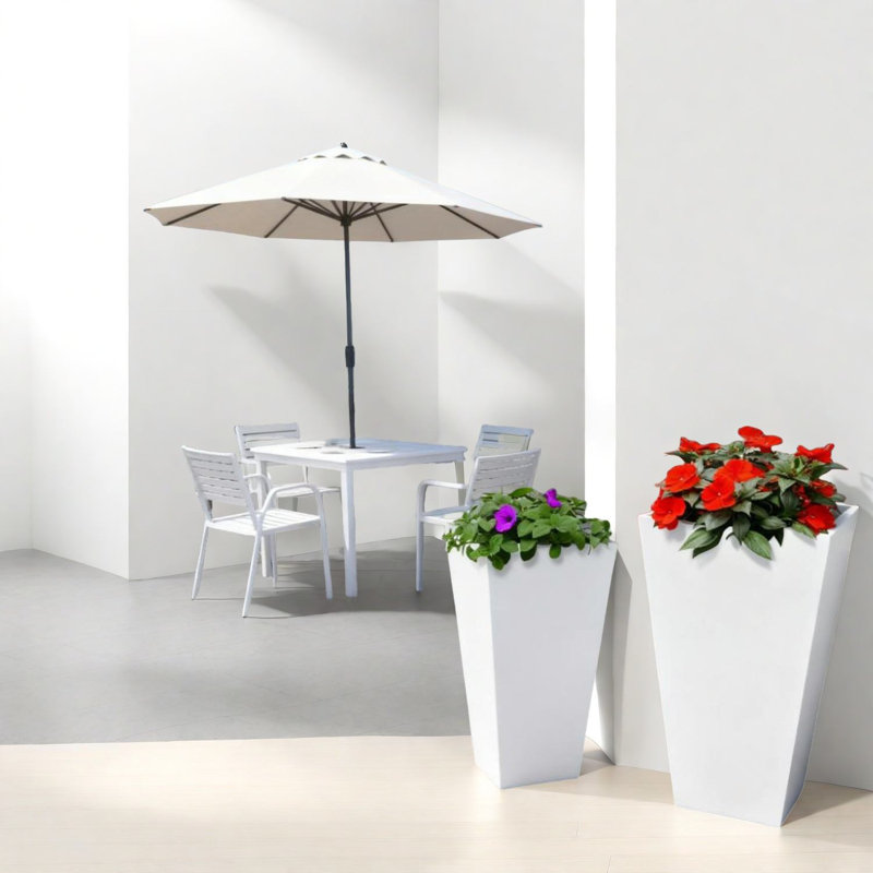 Jardinières Mgo durables, ensemble moderne d'aspect pierre avec drainage pour l'extérieur intérieur