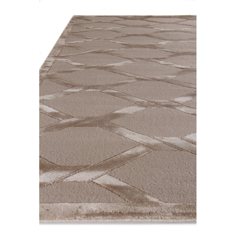 Metro-Velvet Hand Woven Wool Geometric Area Rug, Rectangle 6' x 9'