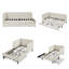 Lit de jour 78 po en velours avec 2 tiroirs de rangement - Base de lit plateforme simple - Beige-141379641-141430238