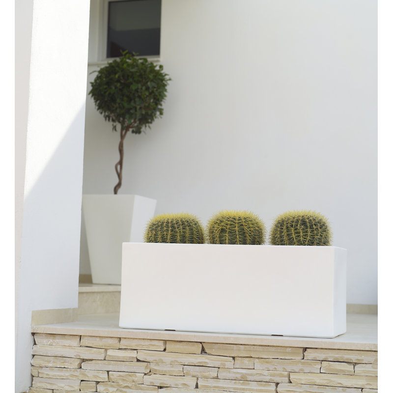 Jardiniere Resin Planter Box, 11.75" H x 31.5" W x 11.75" D, Ice