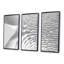 Fractal Curved White 3D Waves - 3 pièces, cadre flottant, impression sur toile-1735040981-1735040986