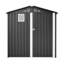 Remise de rangement extérieure en métal de 6 pi x 4 pi en noir, antirouille et spacieuse, pour les outils de jardin, serrure de porte sécurisée, transparente sans fenêtre, installation facile - remise en acier de 6 pi 4 pi, rangement