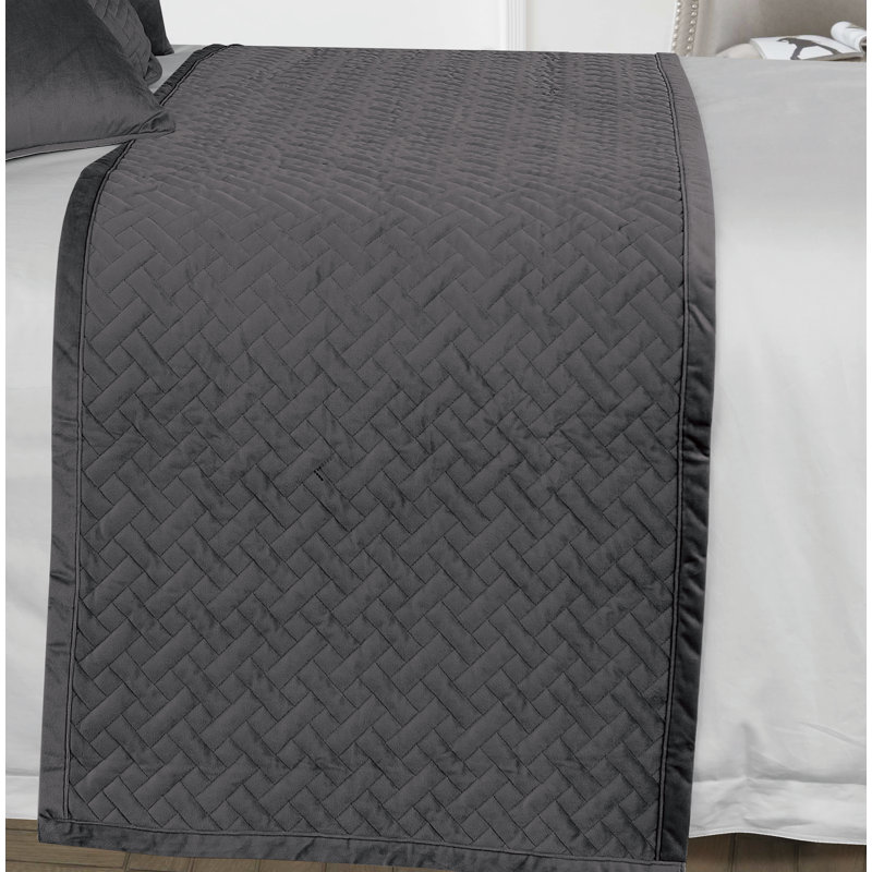 Ariel Bed Runner, Charcoal