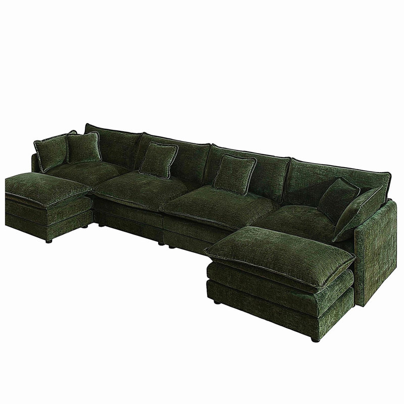 Canapé Comfort U, H 32,94 po x l 146,5 po x P 34,94 po, Vert