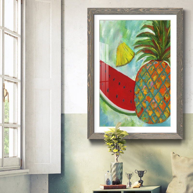 Pineapple & Watermelon Medley I - Cadre photo, reproduction d'art sur papier, H 37,5 po x l 27,5 po x P 1,5 po